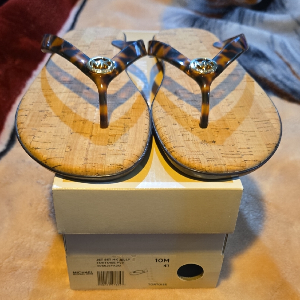 Michael Kors Tortoise PVC Jelly Sandals